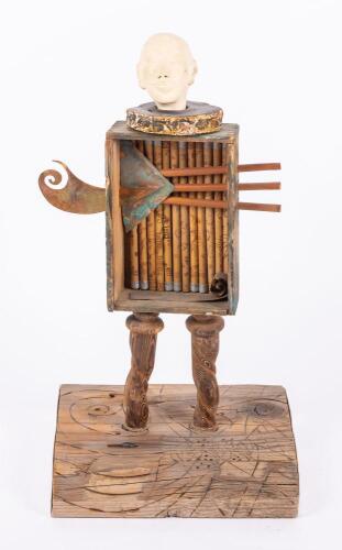 Mid-20th Century Chinese Mixed-Media Figural Sculpture