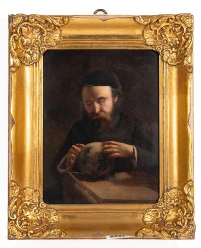 19th Century English Oil Portrait of a Rabbi, with P. Harley Old Label, London