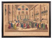 French Purim Synagogue Interior Engraving, 18th Century