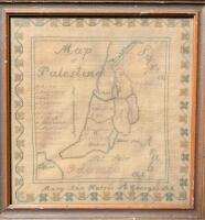Needlework Sampler Map of Palestine, circa 1900