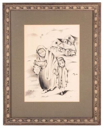 Grandmother and Child, Signed