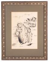 Grandmother and Child, Signed