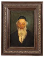 19th-Century Portrait of a Rabbi, Signed
