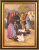 Erno Nagy - Hungarian Village Market Scene with Geese