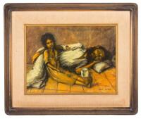 Yoram Lokov (Israeli, 20th Century), Beggar & Daughter, 1980