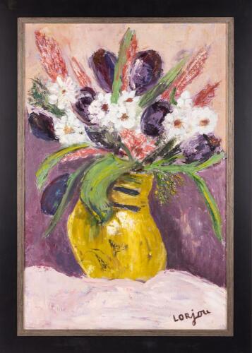 Attributed to Bernard Lorjou (1908&acirc;&euro;&ldquo;1986) - Floral Still Life with Yellow Vase