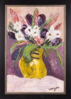 Attributed to Bernard Lorjou (1908&acirc;&euro;&ldquo;1986) - Floral Still Life with Yellow Vase