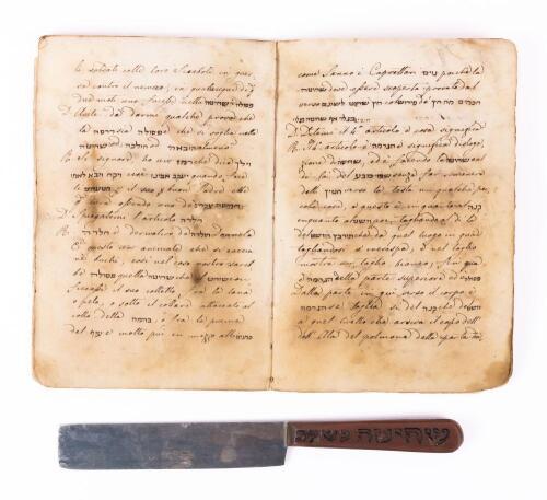 Italian Shechita Manuscript with Ritual Knife, Early 19th Century