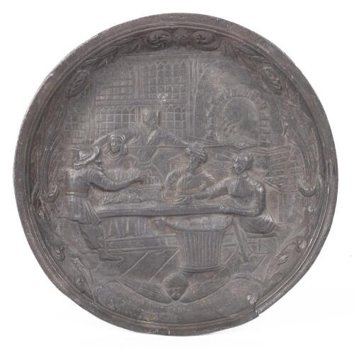 18th Century German Pewter Matzah-Making Plate