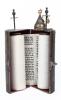 Sephardic Brass Torah Tik with Relief Decoration