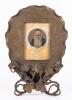 Ornate Bronze Frame with Bezalel-Style Portrait Medallion of Rabbi Lazar Krestin, Early 20th Century