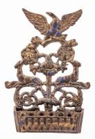 Cast Brass Menorah Backplate with Eagle Motif