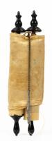 French Souvenir Torah Scroll with Original Case and Letter, ca. 1892