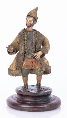 Small Sculpture Featuring Original 17th-Century Clothing