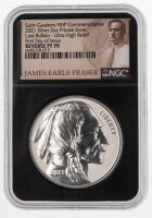 2021 Silver 2 oz Private Issue Lost Buffalo. Ultra High Relief. NGC Reverse PF 70
