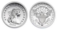 1804 Silver Dollar Modern Copy. Two oz of .999 Fine Silver. Gem Uncirculated