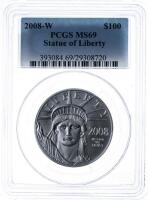 2008-W. $100 Eagle. PCGS graded MS69 Statue of Liberty