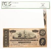 $20.00 Confederate States of America ERROR NOTE. "Butterfly Error"