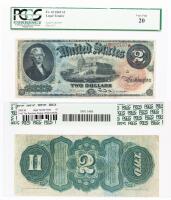 1869, $2 United States "Rainbow" Note