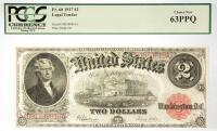 1917, $2 Legal Tender. Unusual Serial Number