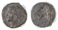 Sicily, Entella. Ca. 320-300 BC. Silver Tetradrachm (17.39 g). Siculo-Punic Issue