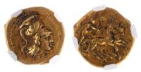 Calabria, Taras (Tarentum). Ca. 280-272 BC. Gold 1/3rd Stater (2.85g), (13 mm)