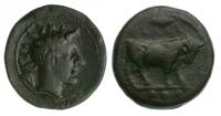 Sicily, Gela. Ca. 420-405 BC. AE Trias (17 mm) 3.57g. Choice VF