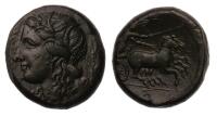 Sicily, Syracuse. Time of Hiketas 288-279 BC. AE 24 (9.65g). XF
