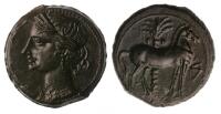 Carthage, Siculo-Punic ca. 210-202 BC. AE 22 (mm) 7.65 g. Superb XF