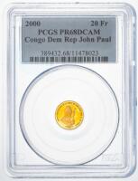 Congo (Democratic Republic). 20 Francs, 2000. PCGS graded PF68 Deep Cameo