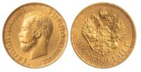Russia. 10 Rubles, 1911-EB. About Unc