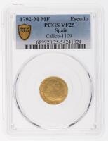 Spain. Escudo, 1792-M MF. PCGS graded VF25