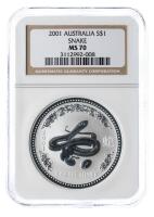 Australia. Dollar, 2001. NGC graded MS70