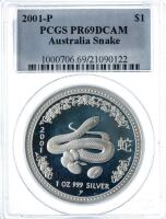 Australia. Dollar, 2001-P. PCGS graded PF69 Deep Cameo