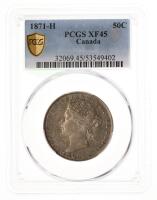 Canada. 50 Cents, 1871-H. PCGS graded EF45
