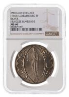 Luxembourg. Medallic 5 Francs, (1963). NGC graded MS66