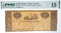1819 $2 Canada, Bank Of Upper Canada, Kingston, Upper Canada. PMG graded Choice F 15
