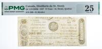 1837 15 Sous Canada, Distillerie de St. Denis, St. Denis, Quebec. PMG graded VF 25 Previously Mounted