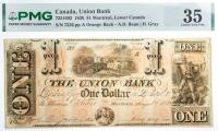 1838 $1 Canada, Union Bank, Montreal, Lower Canada. PMG graded Choice VF 35