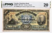1909 $20 Canada, Dominion Bank, Toronto, Ontario. PMG graded VF 20