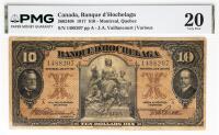 1917 $10 Canada, Banque d'Hochelaga, Montreal, Quebec. VF 20