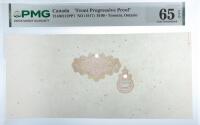 1917 $100 Canada "Front Progressive Proof" Toronto, Ontario. PMG graded Gem Unc 65 EPQ