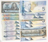 Group Of Canada 5 Dollar Notes