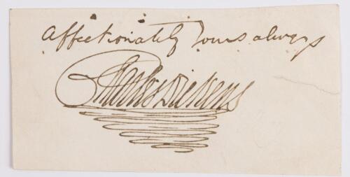 Charles Dickens: Autograph Cut Signature in Excellent Condition, Bold and with Flair JSA Authentication