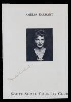 Amelia Earhart Signed Program Cover Photo as Keynote Speaker. Superb Signature, Clearly Legible, 1935.