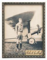 Charles Lindbergh: Vintage Original Photograph, Framed, with Cut Signature at Lower Right Corner