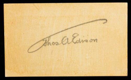 Thomas Edison: Superb Large Autograph in Pencil on Card