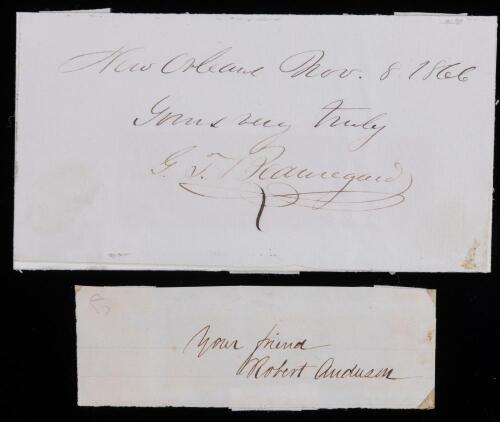 P. G. T. Beauregard and Robert Anderson - Pair of Civil War Opposing Commander Signatures.