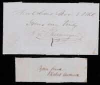 P. G. T. Beauregard and Robert Anderson - Pair of Civil War Opposing Commander Signatures.