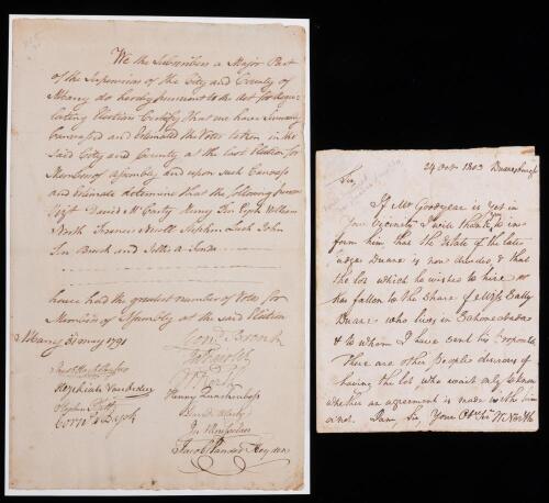 Major William North: Autographed Letter Signed Dated 1803 Regarding his Father In-Law's Estate, James Duane + Second Sig
